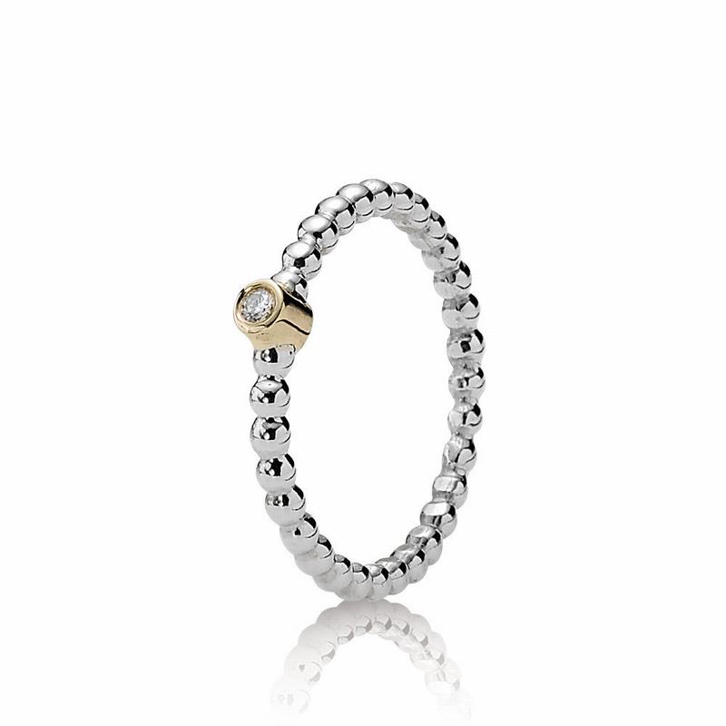 Pandora Australia Evening Star Diamond Stackable Ring - Two Tone | MNWRZD980